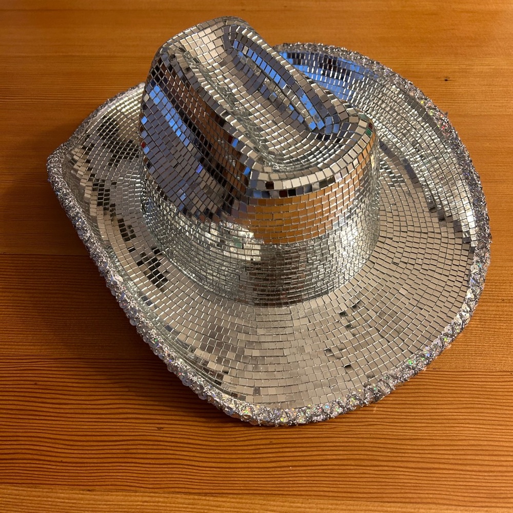 Silver disco cowboy hat